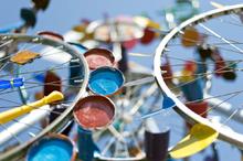 Bunte Recyclingmaterialien