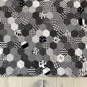 patchworkdecke schwarz-weiß