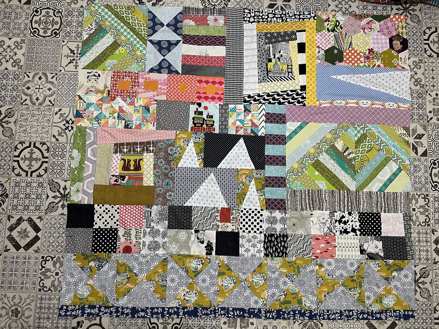 Patchworkdecke nähen Muster mixen