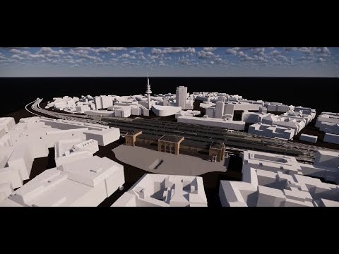 Visualisierung des künftigen Dachdesigns des Hauptbahnhofs Hannover