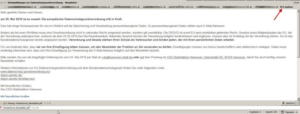 CDU Rückmeldebogen zur Datenschutzgrundverordnung