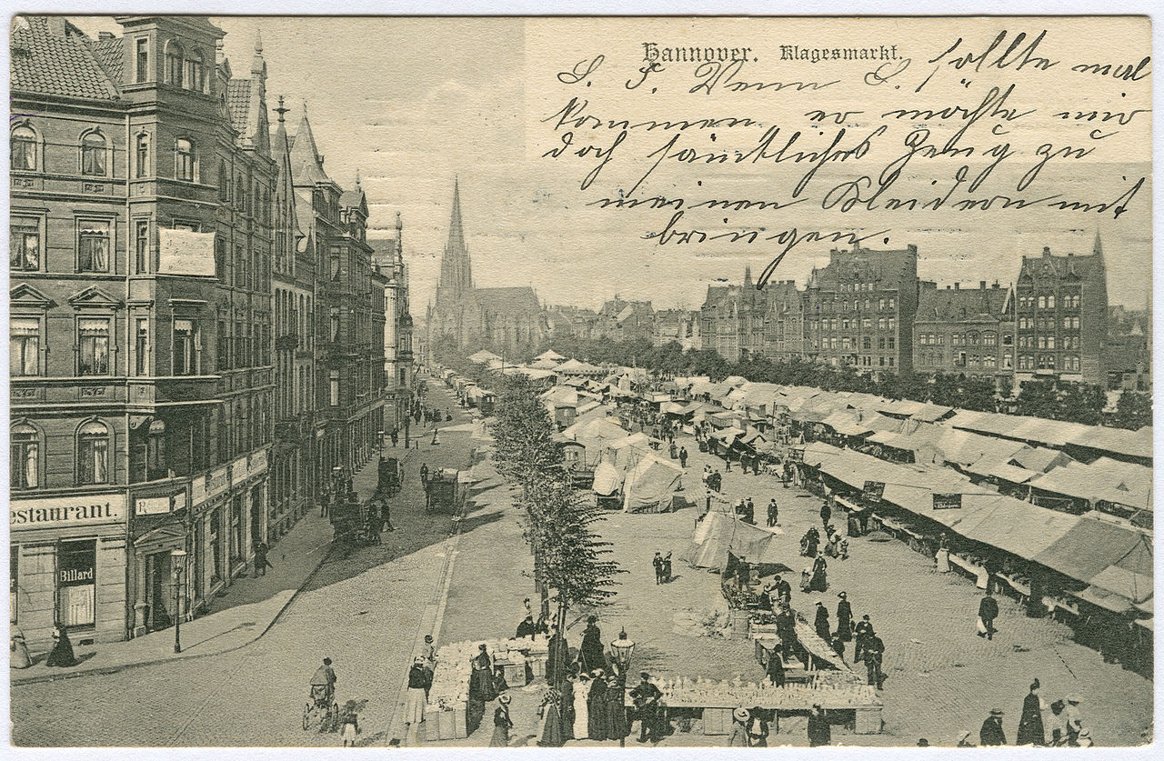 Markt auf dem Klagesmarkt um 1910