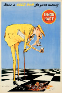 Ronald Searle: Plakat aus der Kampagne »Have a Good Rum for your money« für Lemon Hart, 1950er-Jahre