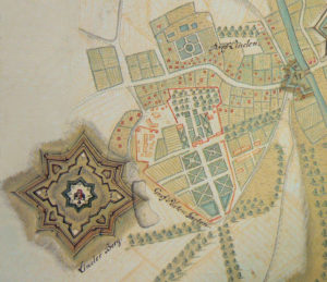 Linden um 1763 mit den geplanten Verteidigungsanlagen auf dem Lindener Berg