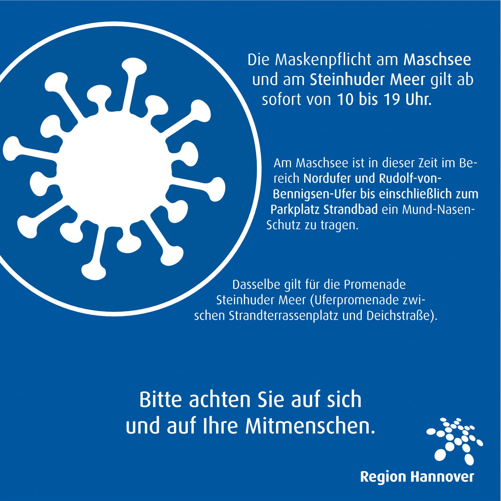 Maskenpflicht am Maschsee und Steinhuder Meer