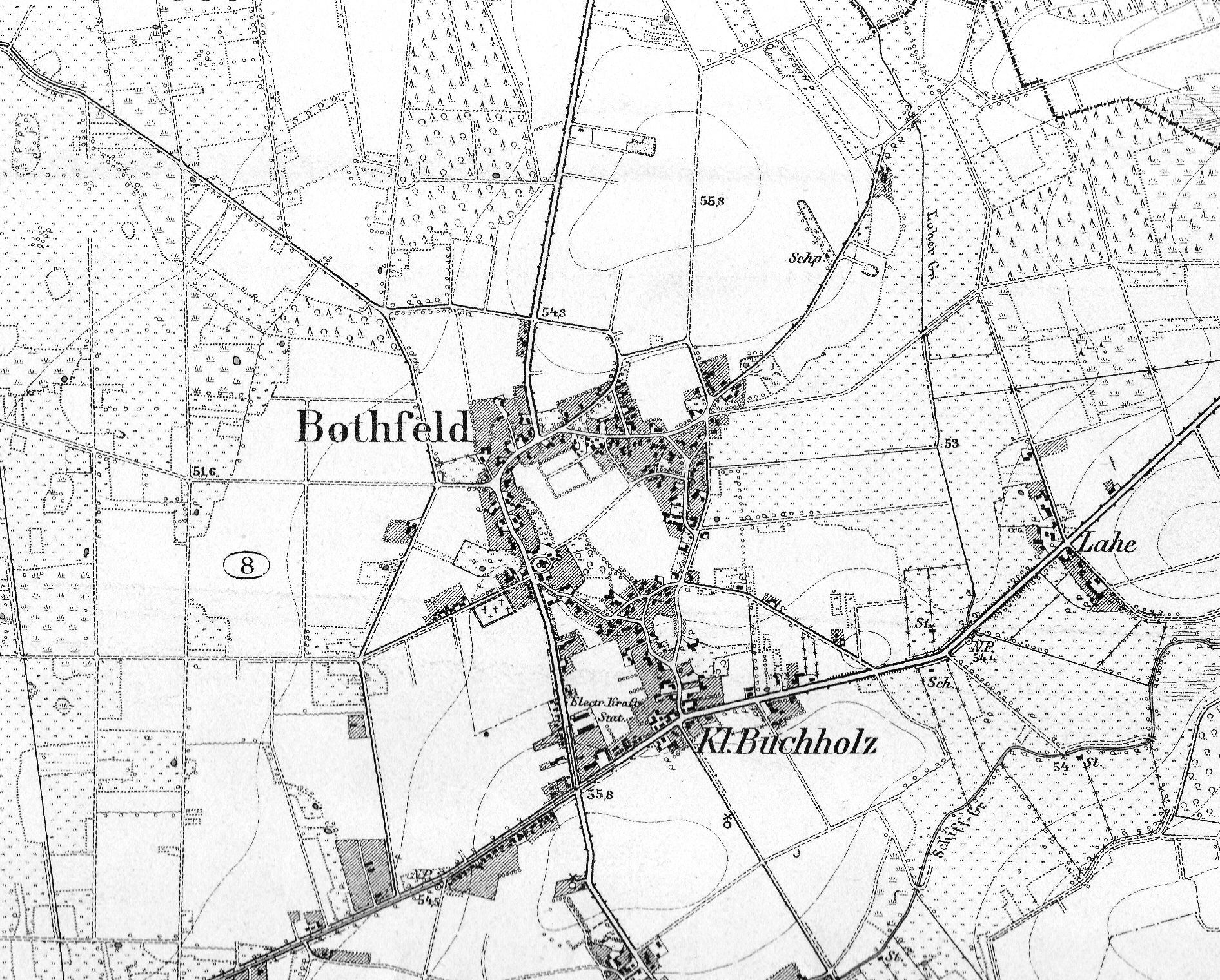 Hannover Bothfeld und Klein-Buchholz (Karte von 1896)