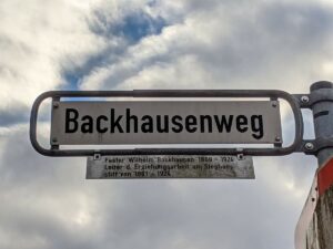 Backhausenweg (Straßenschild)