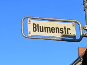 Blumenstraße (Straßenschild)