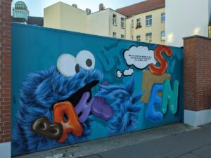 Cookie Monster graffiti