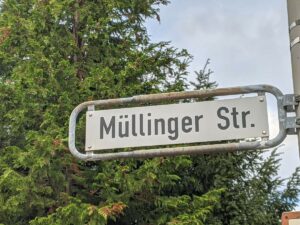 Müllinger Straße (Straßenschild)