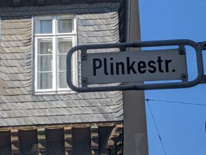 Plinkestraße (Straßenschild)