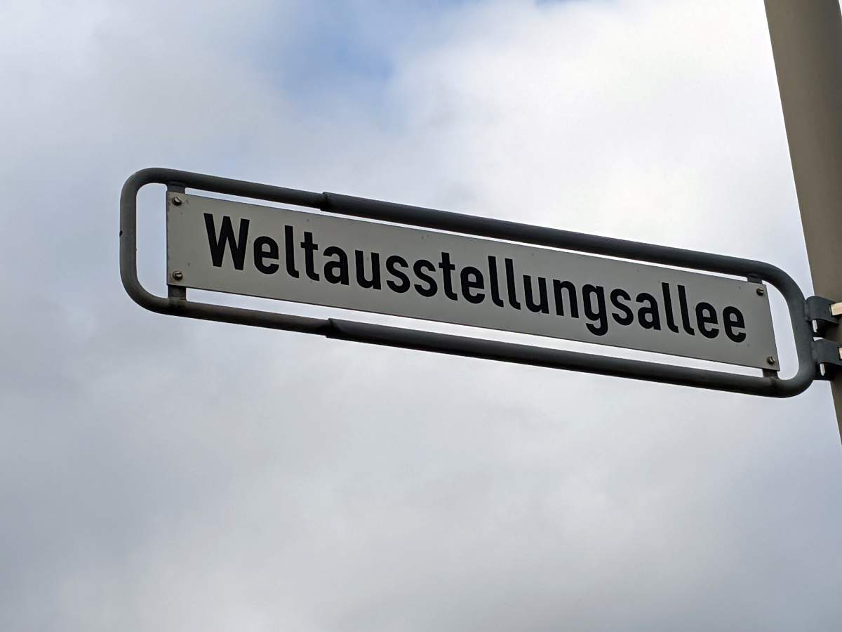 Weltausstellungsallee (Straßenschild)