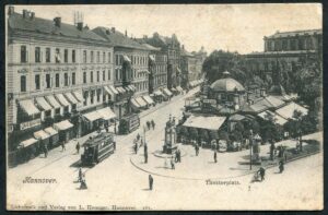 Café Kröpcke mit der Kröpcke Uhr um 1900