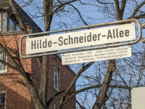 Hilde-Schneider-Allee (Straßenschild)