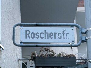 Roscherstraße (Straßenschild)