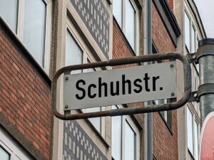 Schuhstraße (Straßenschild)