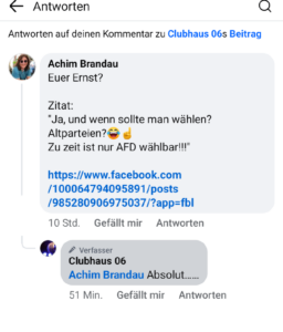 Antwort auf die Nachfrage 