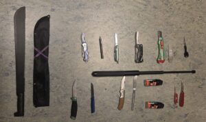 Aufgefundene Waffen und gef. Gegenstände