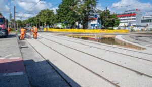 Hannover, Gleisiarbeiten an der Hans-Böckler-Allee